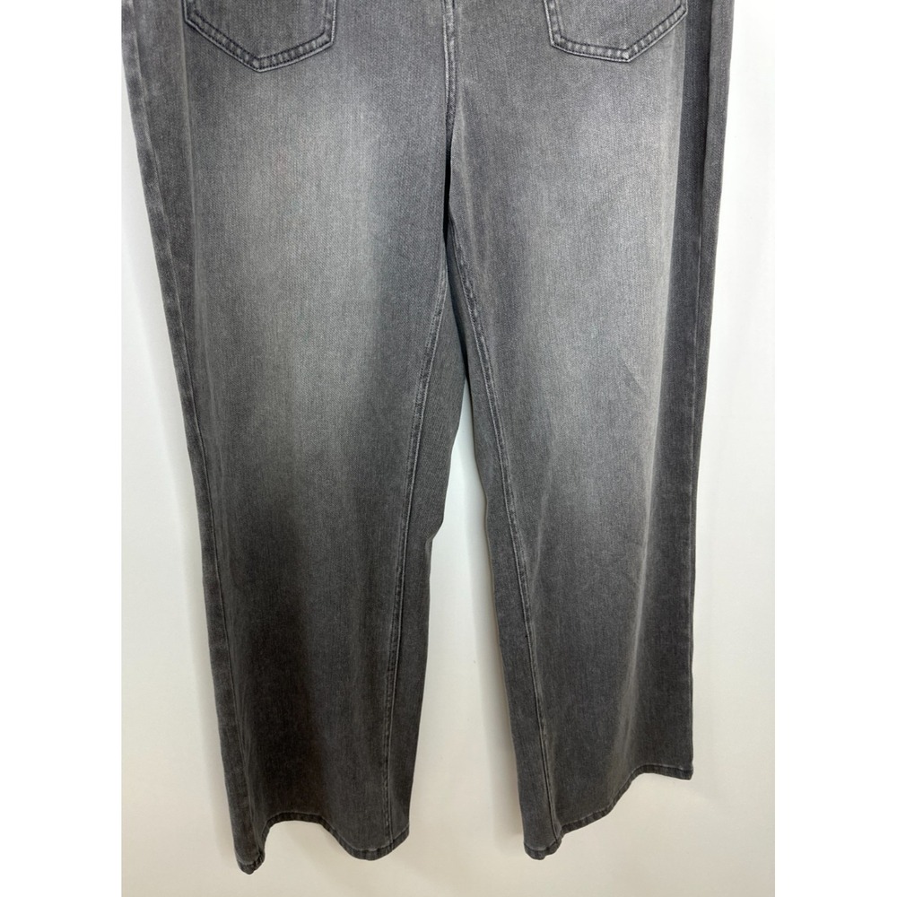 New Halara Flex Mid Rise Straight Leg Casual Jeans Pockets Gray Large Soft Denim - Picture 6 of 16